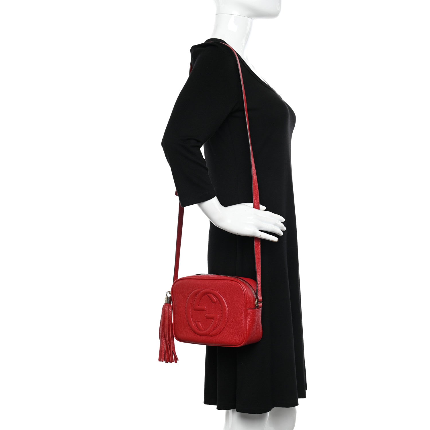 Gucci Pebbled Calfskin Small Soho Disco Bag Tabasco Red 2 of 11