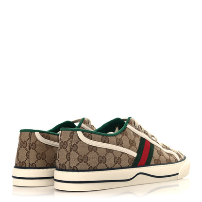 Gucci GG Monogram Web Mens 1977 Tennis Sneakers 11 Beige Ebony Mystic White Vert 5 of 8