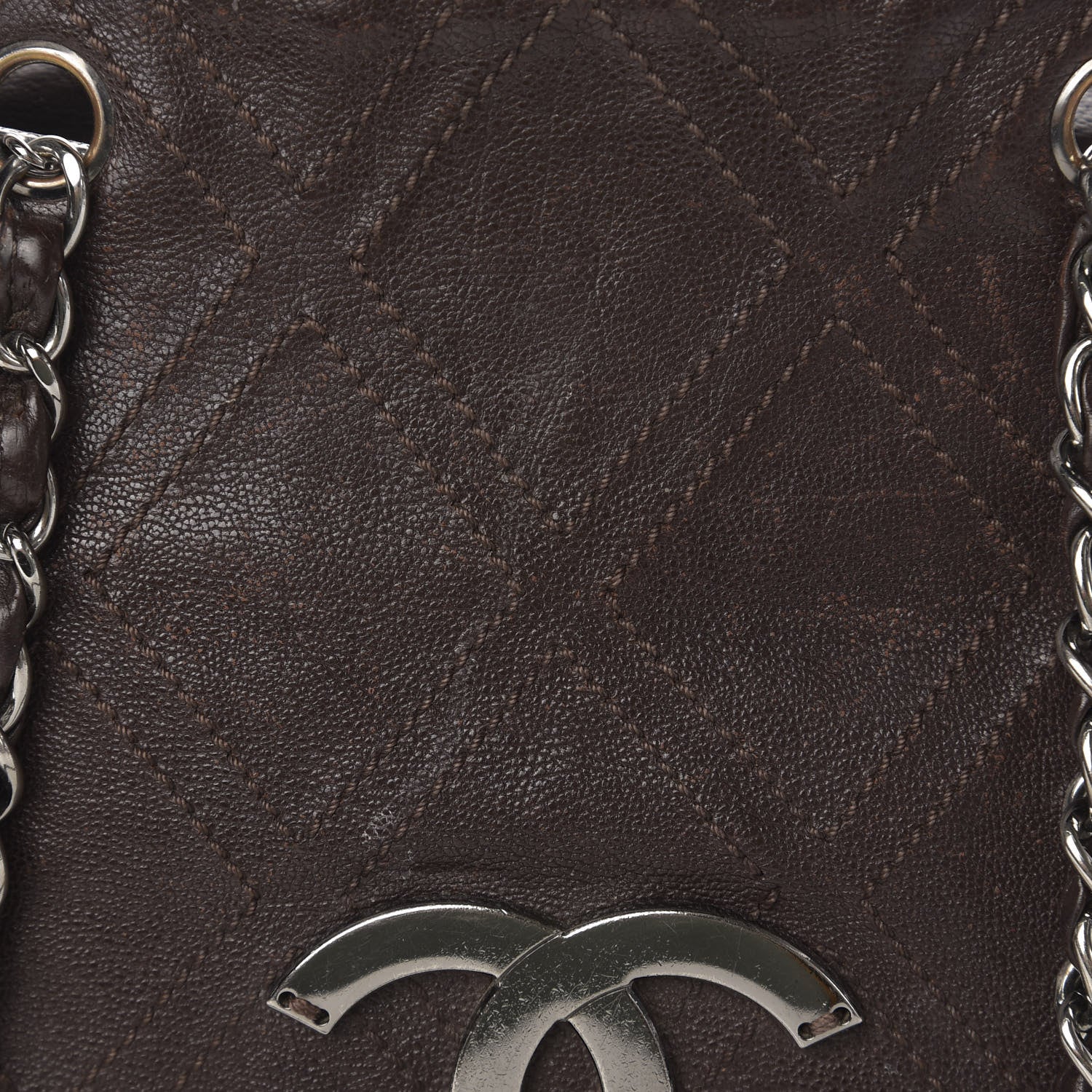 Chanel Calfskin Small Diamond Stitch Tote Brown 17 of 23