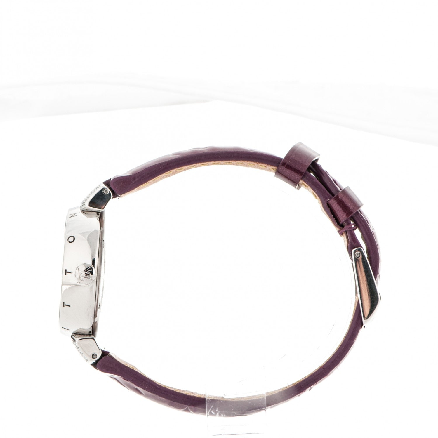 Louis Vuitton Stainless Steel Vernis Diamond Ruby 28mm Tambour Quartz Watch 4 of 7