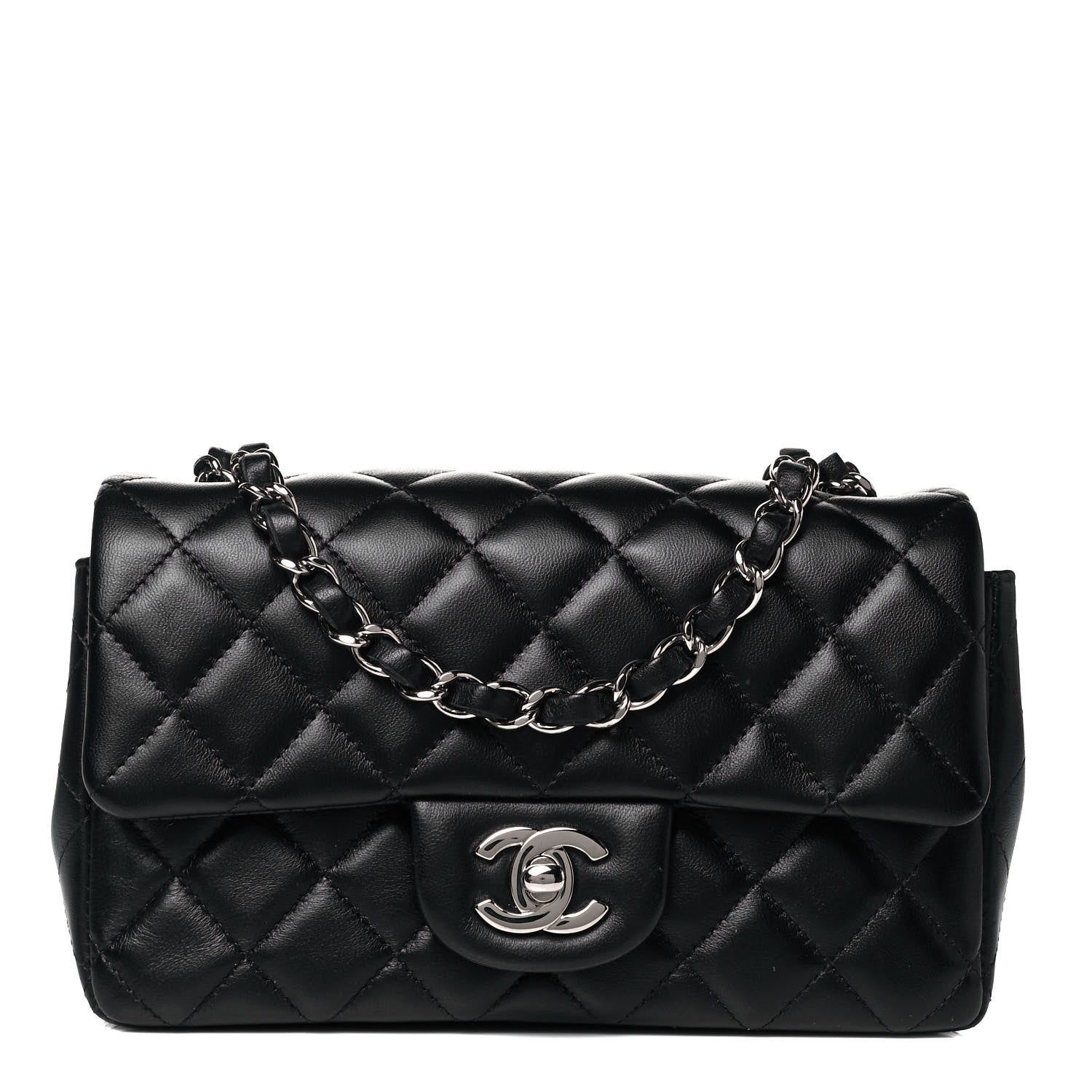 Chanel Lambskin Quilted Mini Rectangular Flap Black 1 of 9