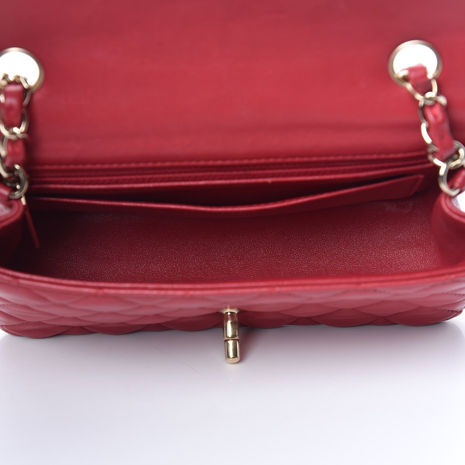 Chanel Lambskin Quilted Mini Rectangular Flap Red 5 of 17