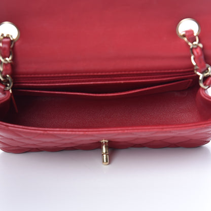 Chanel Lambskin Quilted Mini Rectangular Flap Red 5 of 17