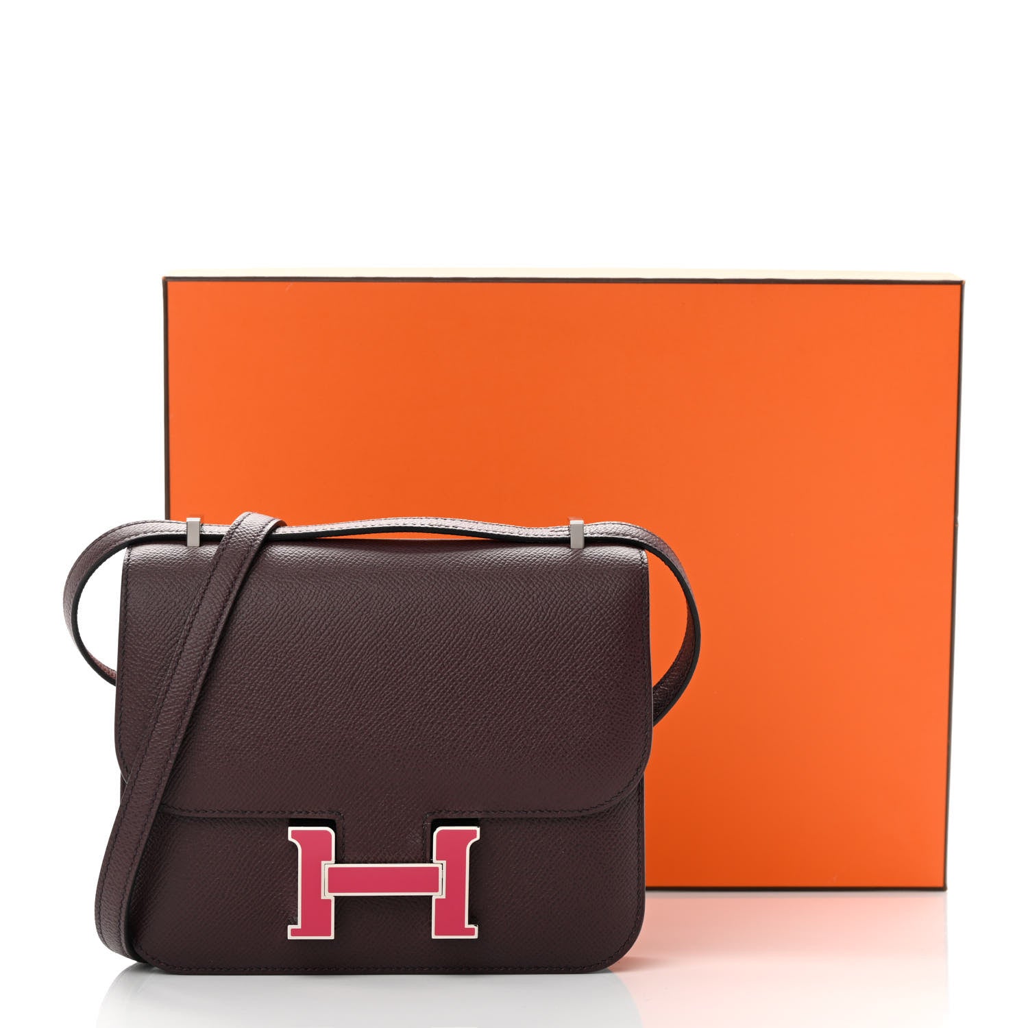 Hermes Epsom Enamel Constance 18 Rouge Sellier Framboise 14 of 14