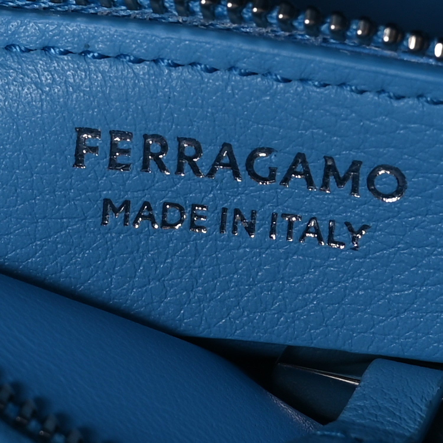 Salvatore Ferragamo Natural Grain Calfskin Small Hug Bag Light Blue 6 of 13