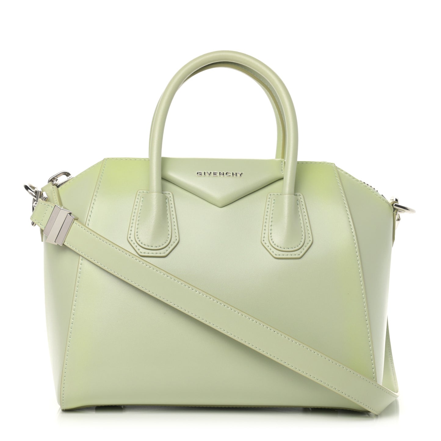 Shiny Lord Calfskin Small Antigona Aqua Green