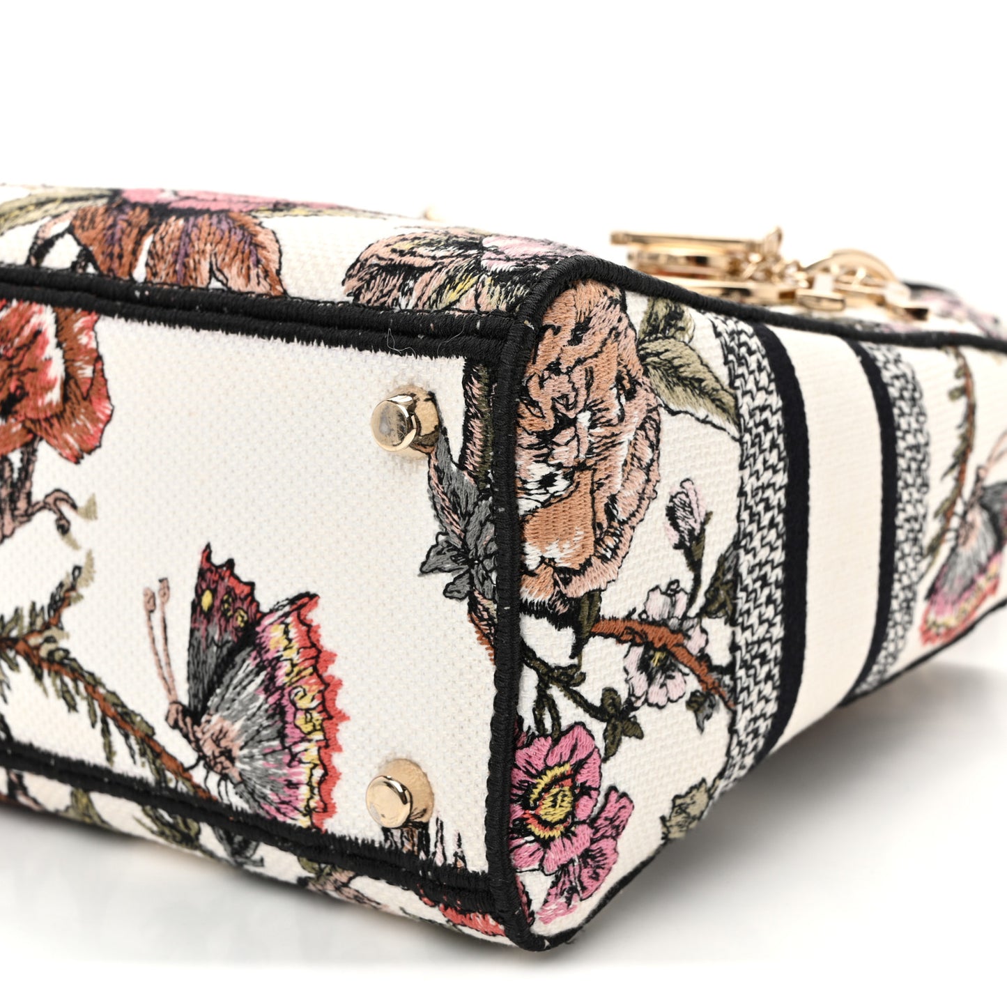 Canvas Embroidered Jardin Botanique Medium Lady D-Lite White Multicolor