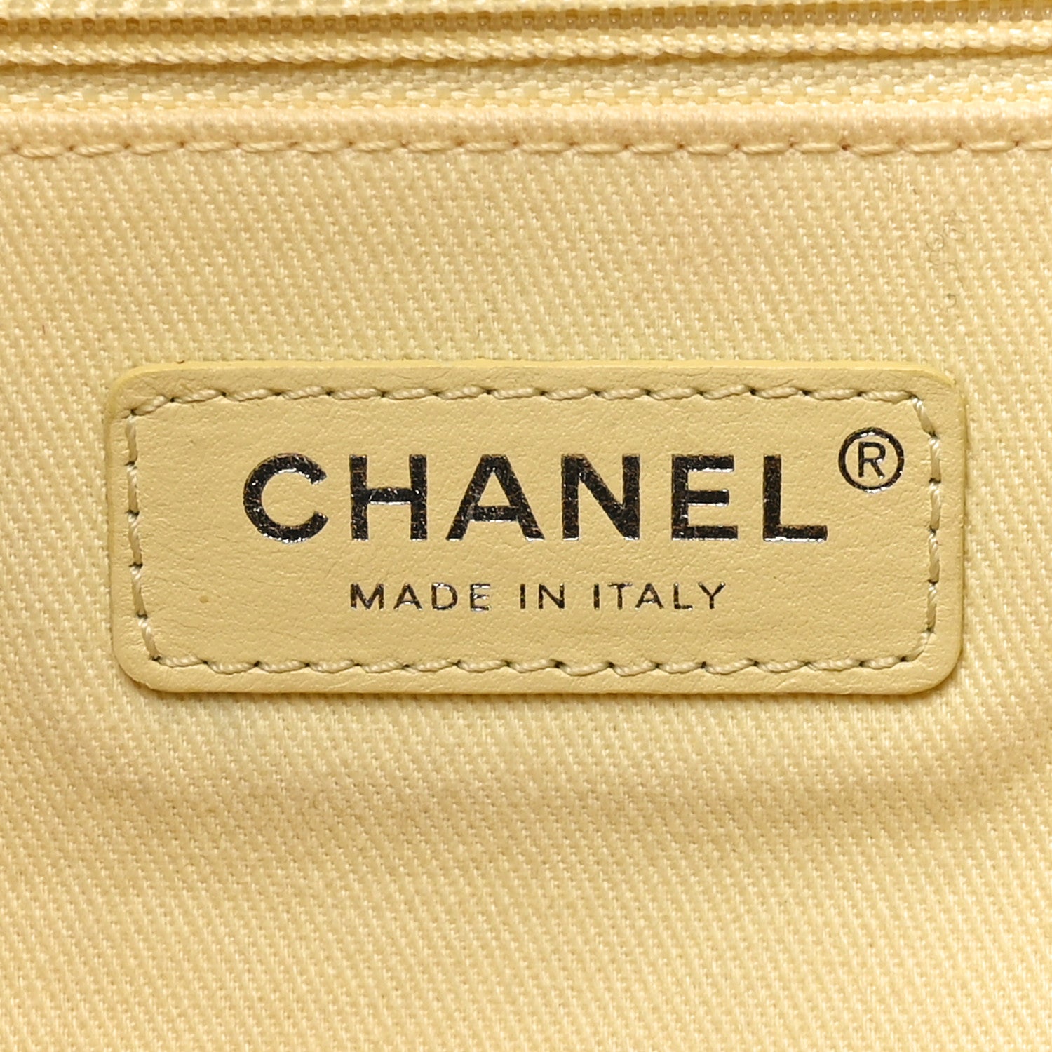 Chanel Mixed Fibers Large Shopping Bag Yellow Brown 6 of 10