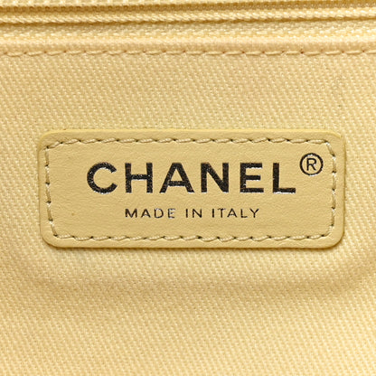 Chanel Mixed Fibers Large Shopping Bag Yellow Brown 6 of 10