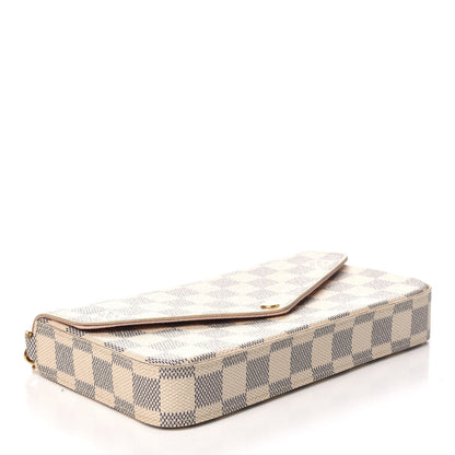 Louis Vuitton Damier Azur Pochette Felicie Chain Wallet Rose Ballerine 5 of 10