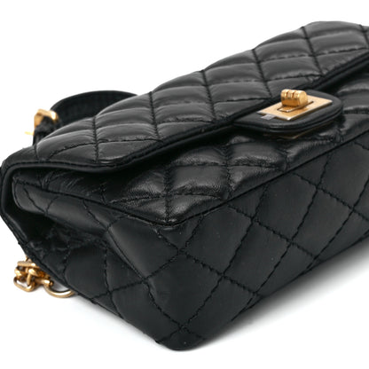 Chanel Aged Calfskin Quilted 2.55 Reissue Flap Belt Bag Clutch Black 10 of 11