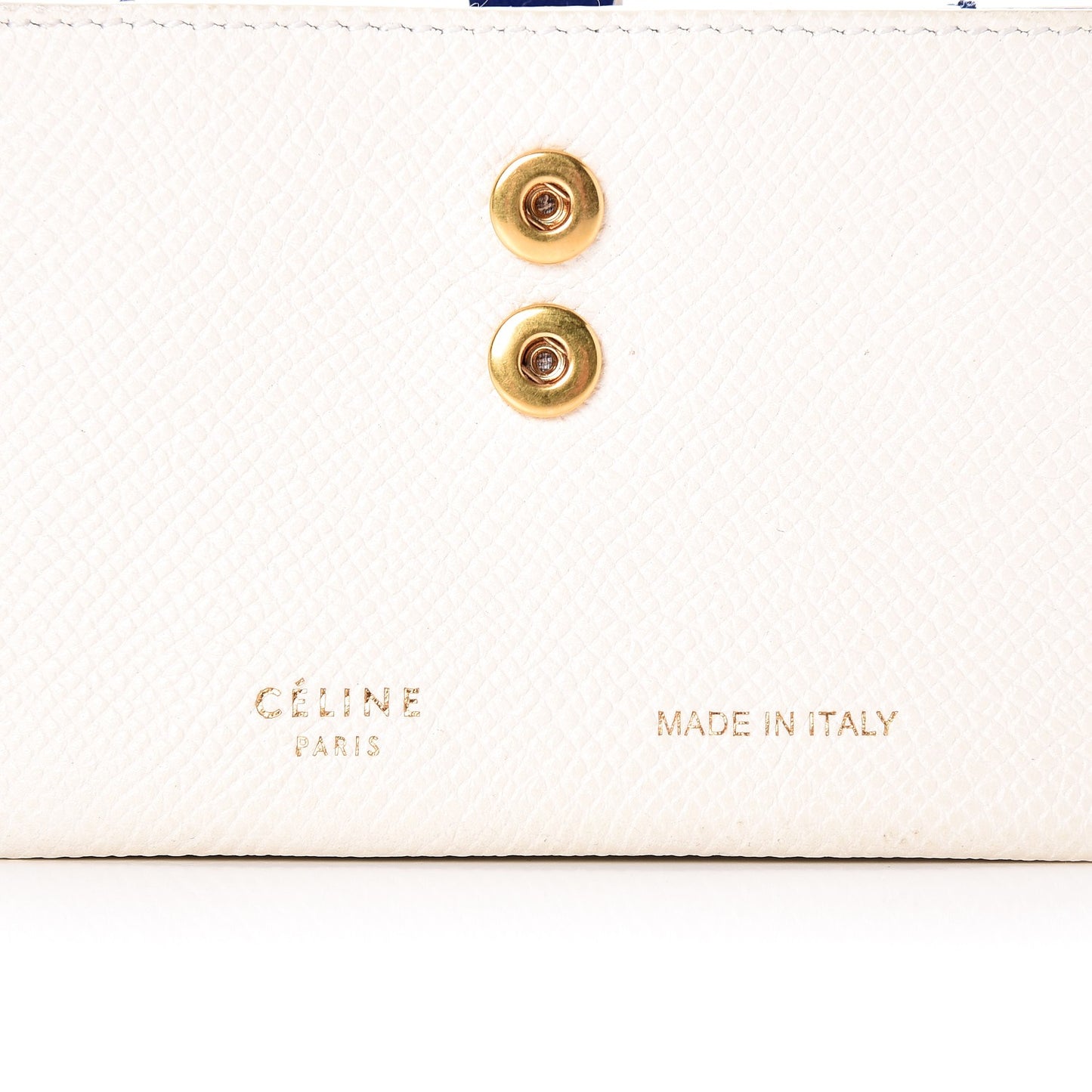 Grained Shiny Calfskin Accordion Card Holder White