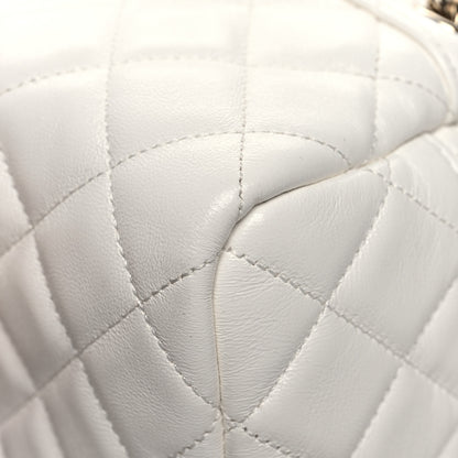Chanel Lambskin Quilted Cube Chain Wristlet Case White 12 of 12