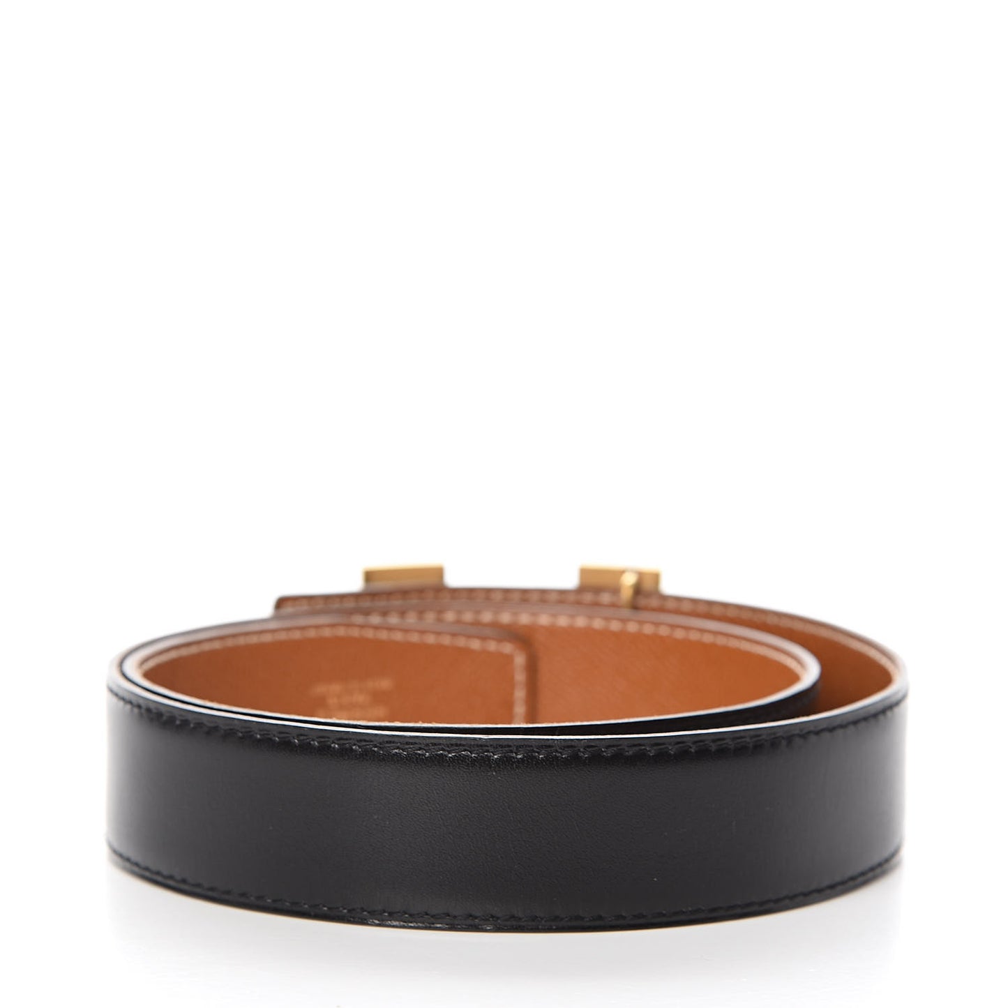 Box Courchevel 32mm H Belt 70 Black Gold
