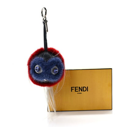 Fendi Mink Goat Fur QuTweet Funkyfur Bag Bug Charm Pimento Black Multicolor 5 of 5