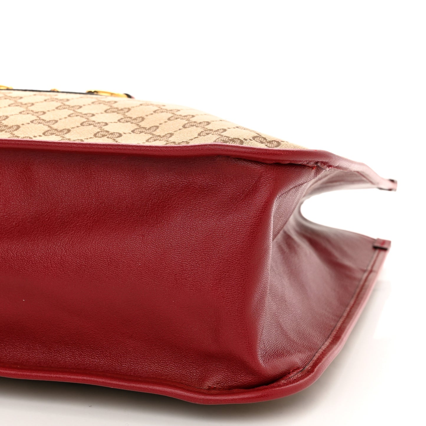 Monogram New Sakai Calfskin Lux Large Horsebit 1955 Tote Bag Beige Ebony New Cherry Red