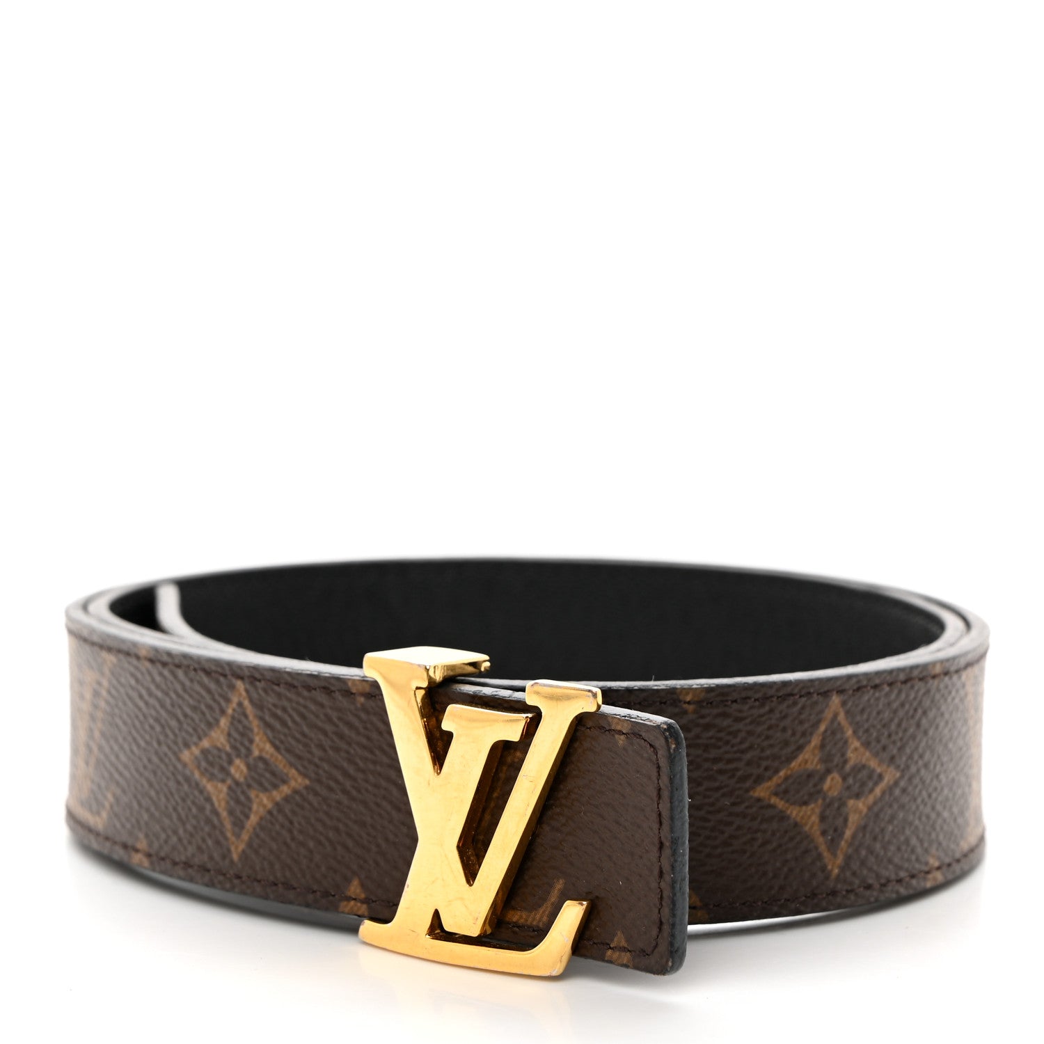 Louis Vuitton Calfskin Monogram 30mm LV Initiales Reversible Belt 75 30 Black 2 of 6