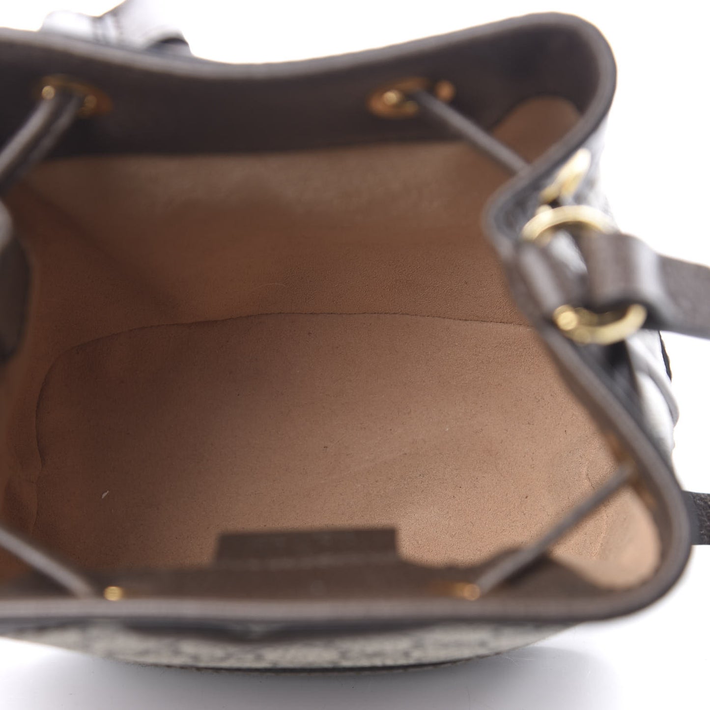 GG Supreme Monogram Web Mini Ophidia Bucket Bag Brown