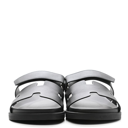 Hermes Calfskin Womens Chypre Sandals 40.5 Black 2 of 8