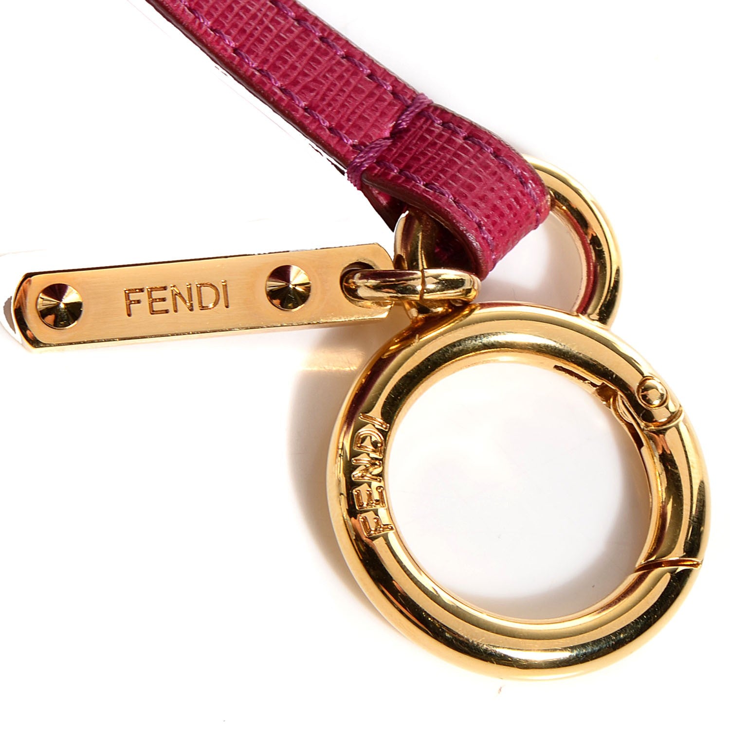 Fendi Fox Fur Pom Pom Bag Charm Fuchsia 5 of 6