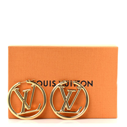 Louis Vuitton Metal Louise Hoop Earrings Gold 6 of 6