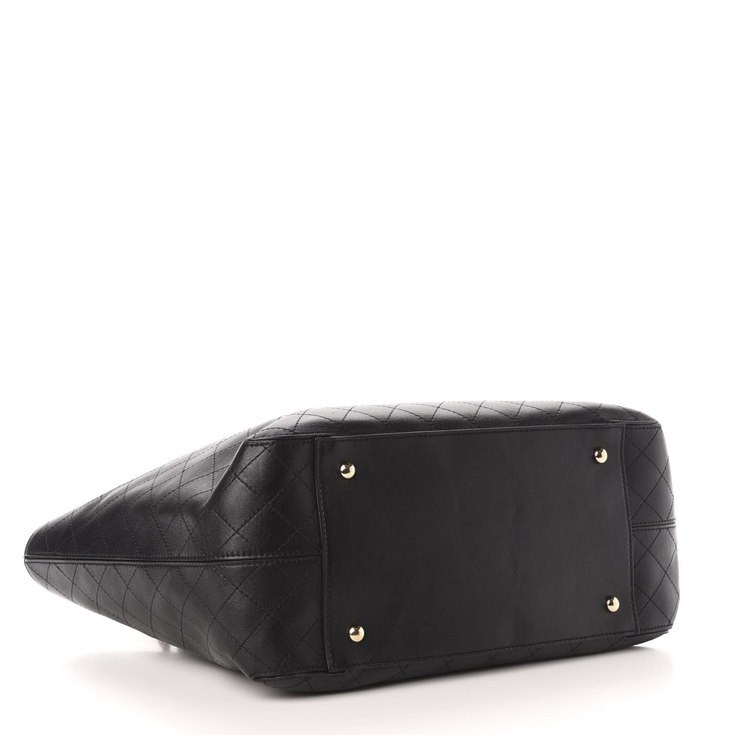 Chanel Calfskin Stitched Shopping Tote Black 5 of 11