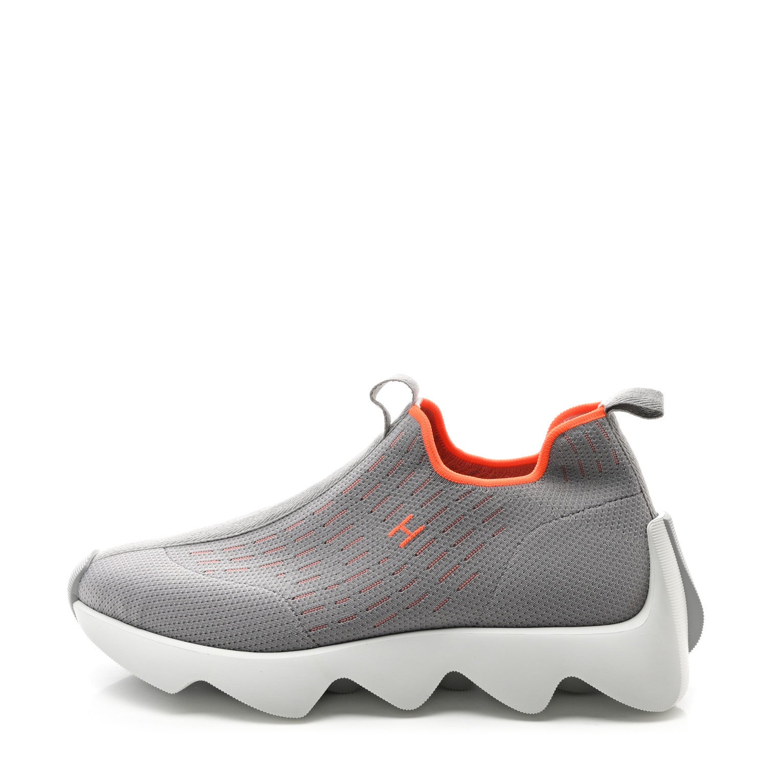 Hermes Technical Canvas Goatskin Womens Eclair Sneakers 39 Gris Clair 1 of 9