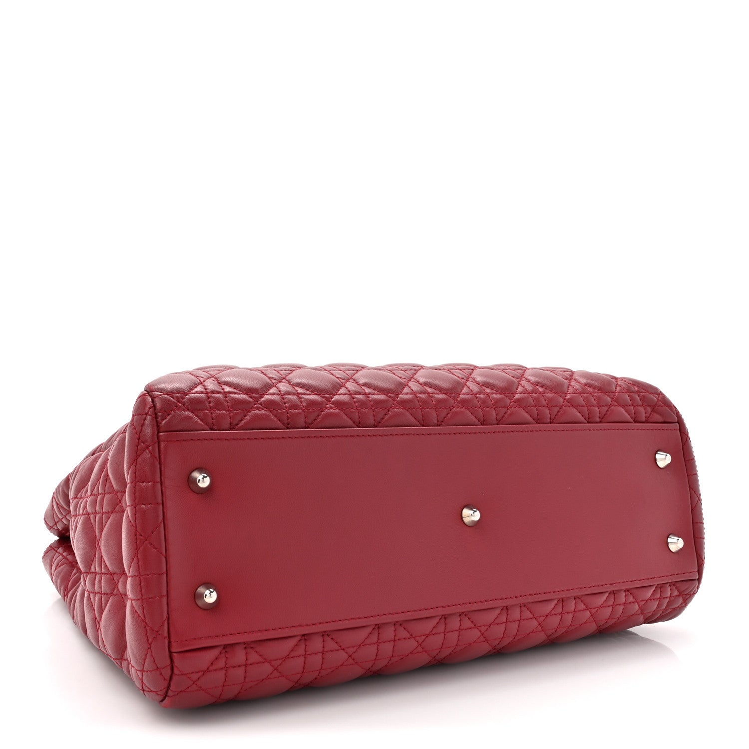 Christian Dior Lambskin Cannage Large Dior Soft Shopping Tote Red 4 of 15