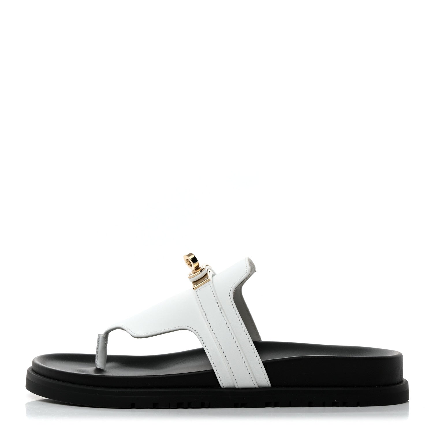 Hermes Calfskin Womens Empire Sandals 36.5 White 1 of 9