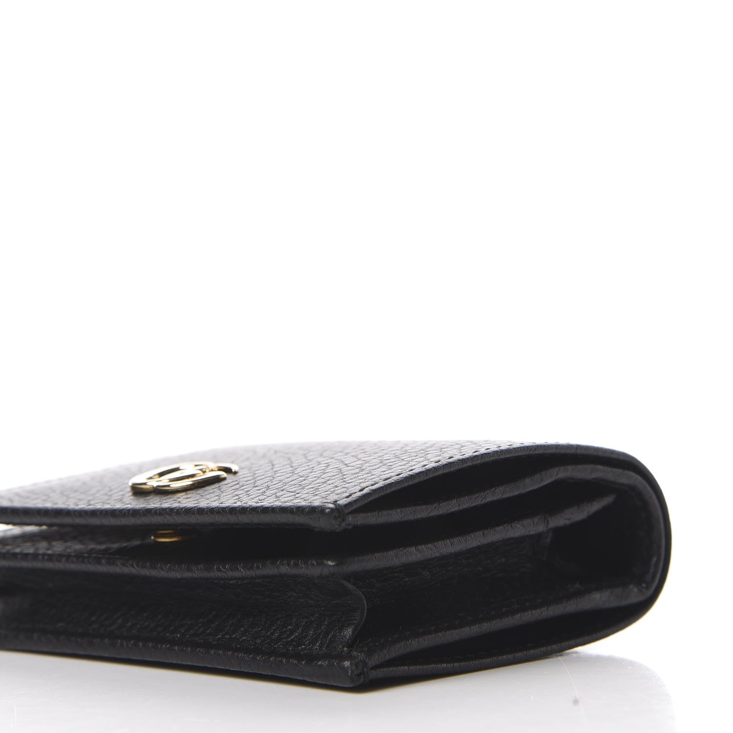 Gucci Pebbled Calfskin GG Marmont Card Case Black 7 of 9