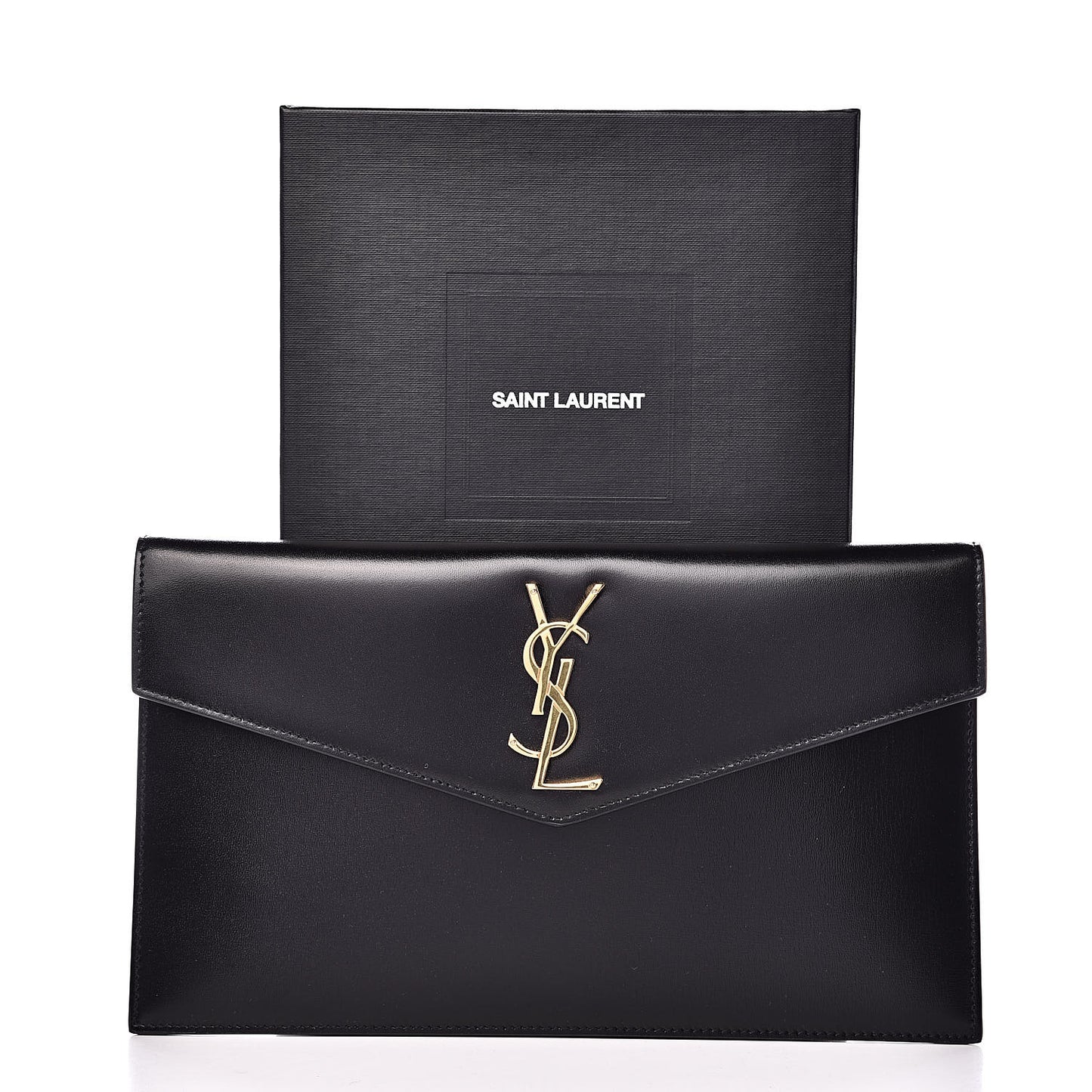 Smooth Shiny Calfskin Monogram Uptown Pouch Black