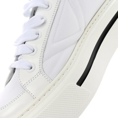 Prada Re-Nylon Spazzolato Rubber Triangle Logo Macro Quilted Mens 35mm Platform Sneakers 6 White 14 of 16
