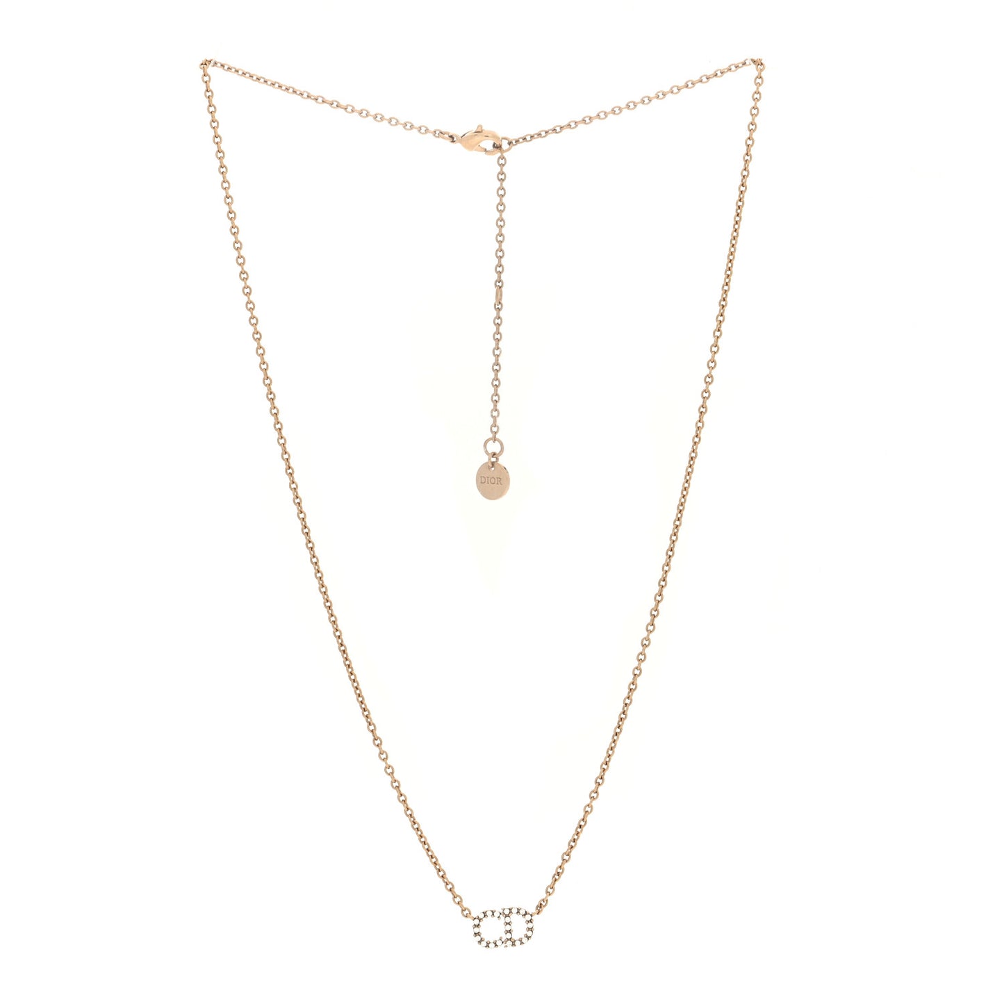 Metal Crystal Clair D Lune Necklace Gold