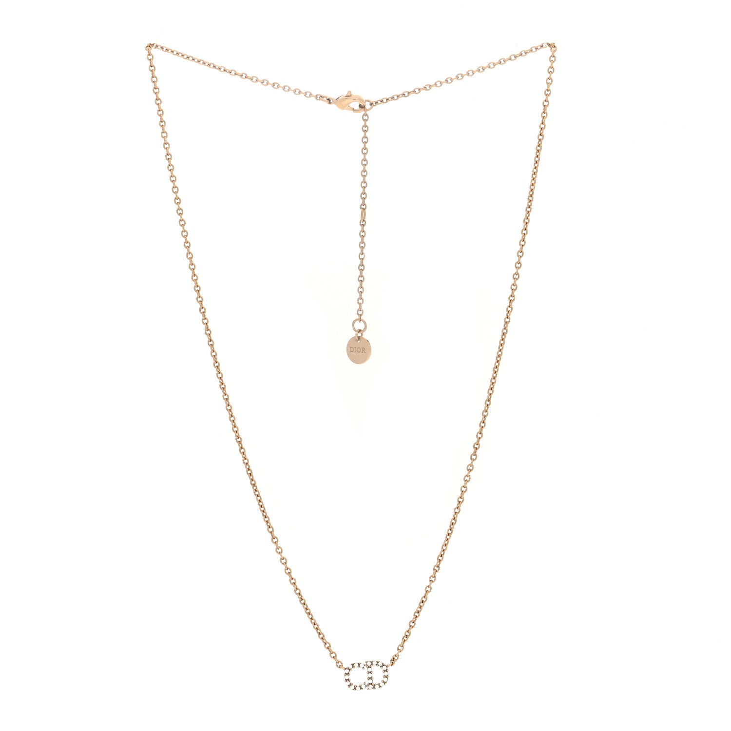 Christian Dior Metal Crystal Clair D Lune Necklace Gold 2 of 3