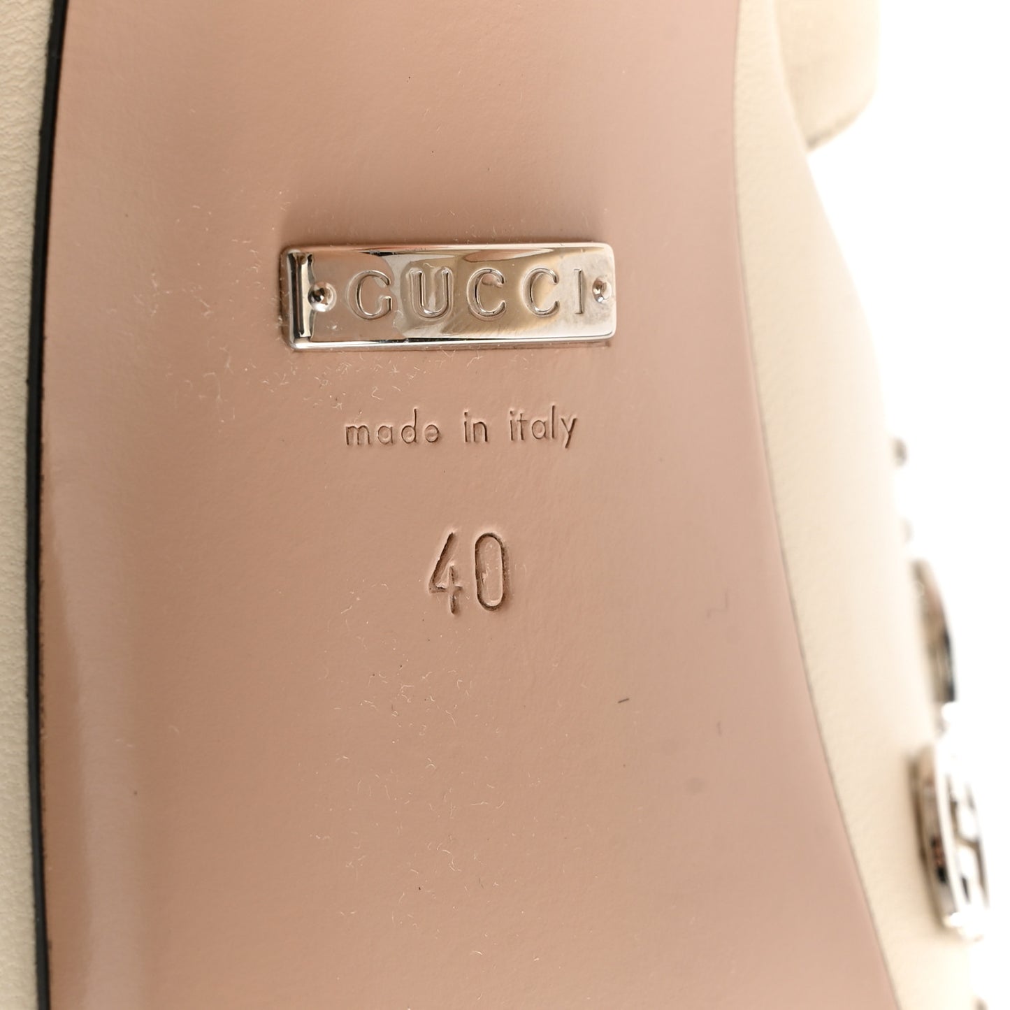 Malaga Kid Interlocking G Studs 155mm Platform Sandals 40 Mystic White