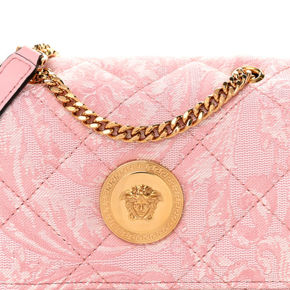 Versace Baroque Jacquard Quilted Small Medusa Shoulder Bag Baby Pink 7 of 11