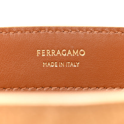 Salvatore Ferragamo Suede Alligator Embossed Mini Hug Crossbody Bag Natural Brown 6 of 10