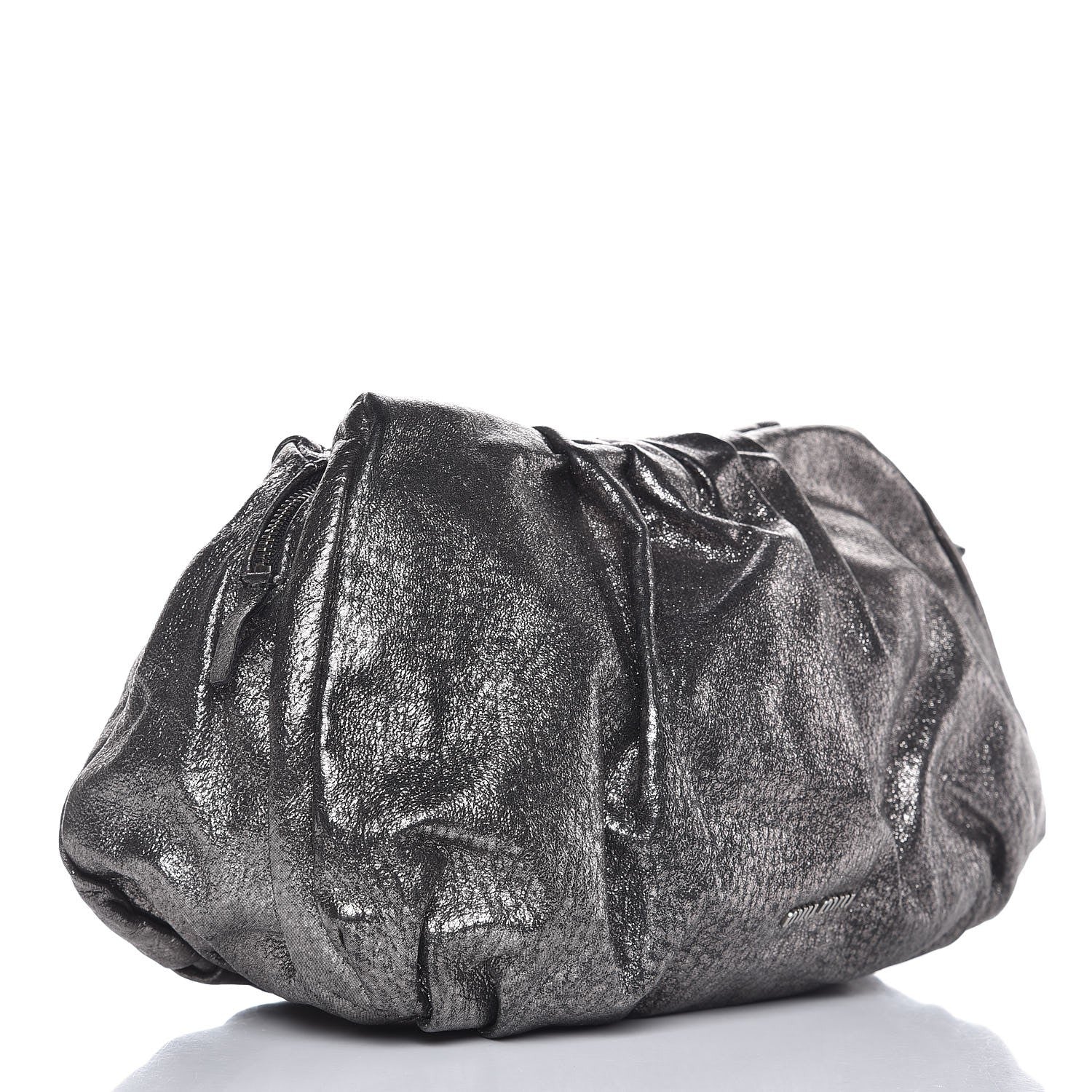 Miu Miu Metallic Soft Calfskin Oversized Clutch Silver 3 of 7