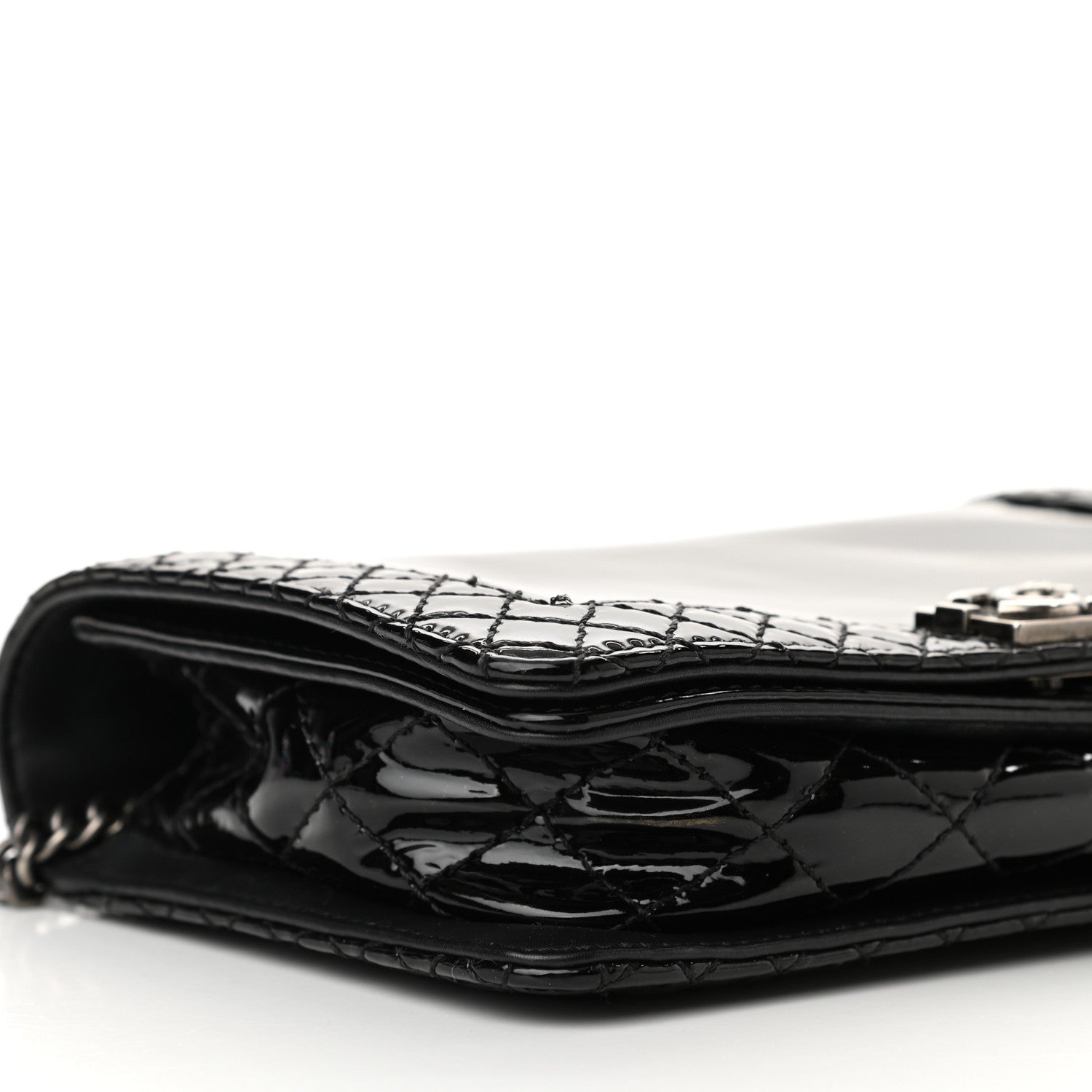 Chanel Patent New Medium Boy Reverso Flap Black 9 of 10