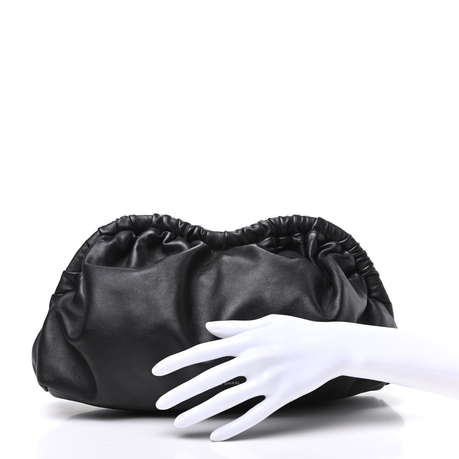 Mansur Gavriel Lambskin Cloud Clutch Black Flamma 2 of 9
