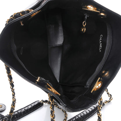 Chanel Lambskin Shopping Tote Navy 5 of 10