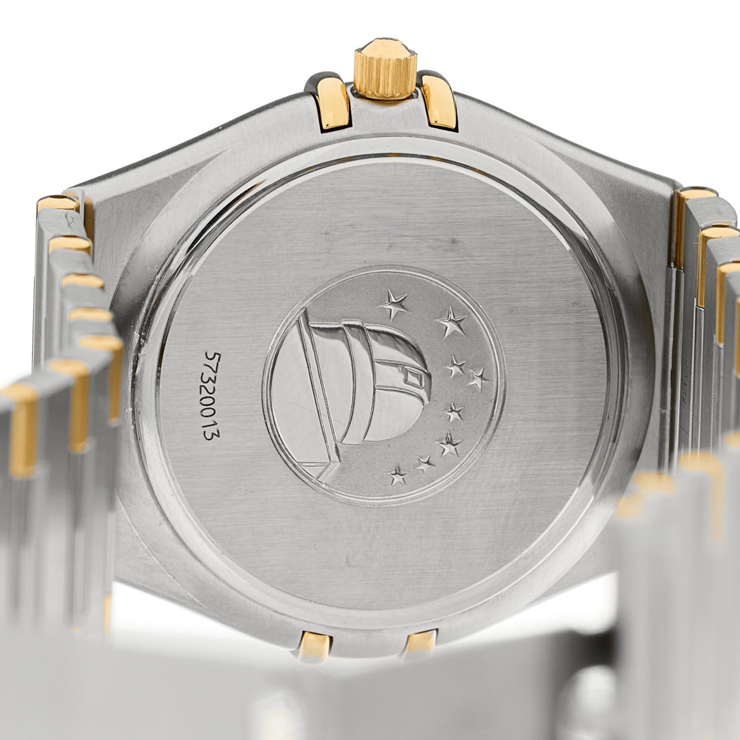 Stainless Steel 18K Yellow Gold 33mm Constellation Quartz Watch Champagne 1312.10