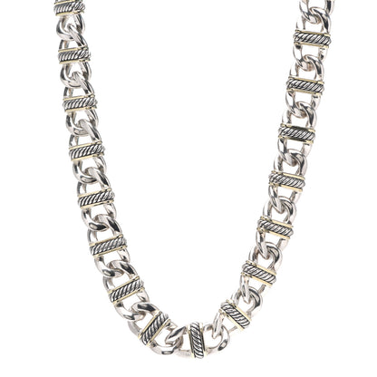 David Yurman 18K Yellow Gold Sterling Silver Madison Link Chain Necklace 1 of 4