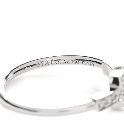 Tiffany 18K White Gold Diamond T Wire Ring 53 6.25 3 of 3