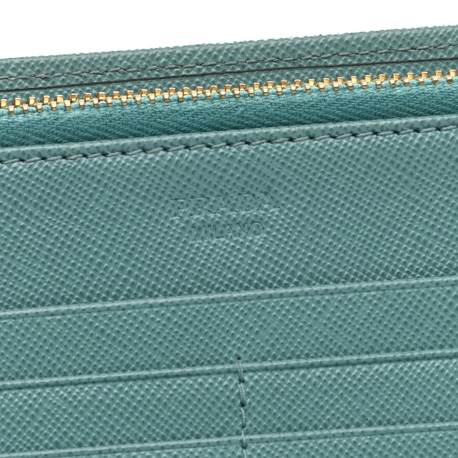 Prada Saffiano Metal Continental Wallet Anice 6 of 8