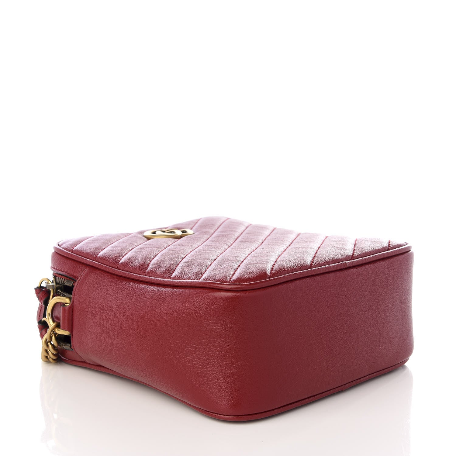 Gucci Azalea Calfskin Matelasse Diagonal Tall GG Marmont Crossbody Bag Romantic Cerise 3 of 8