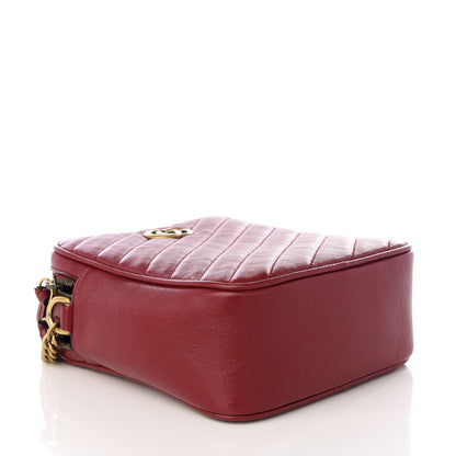 Gucci Azalea Calfskin Matelasse Diagonal Tall GG Marmont Crossbody Bag Romantic Cerise 3 of 8
