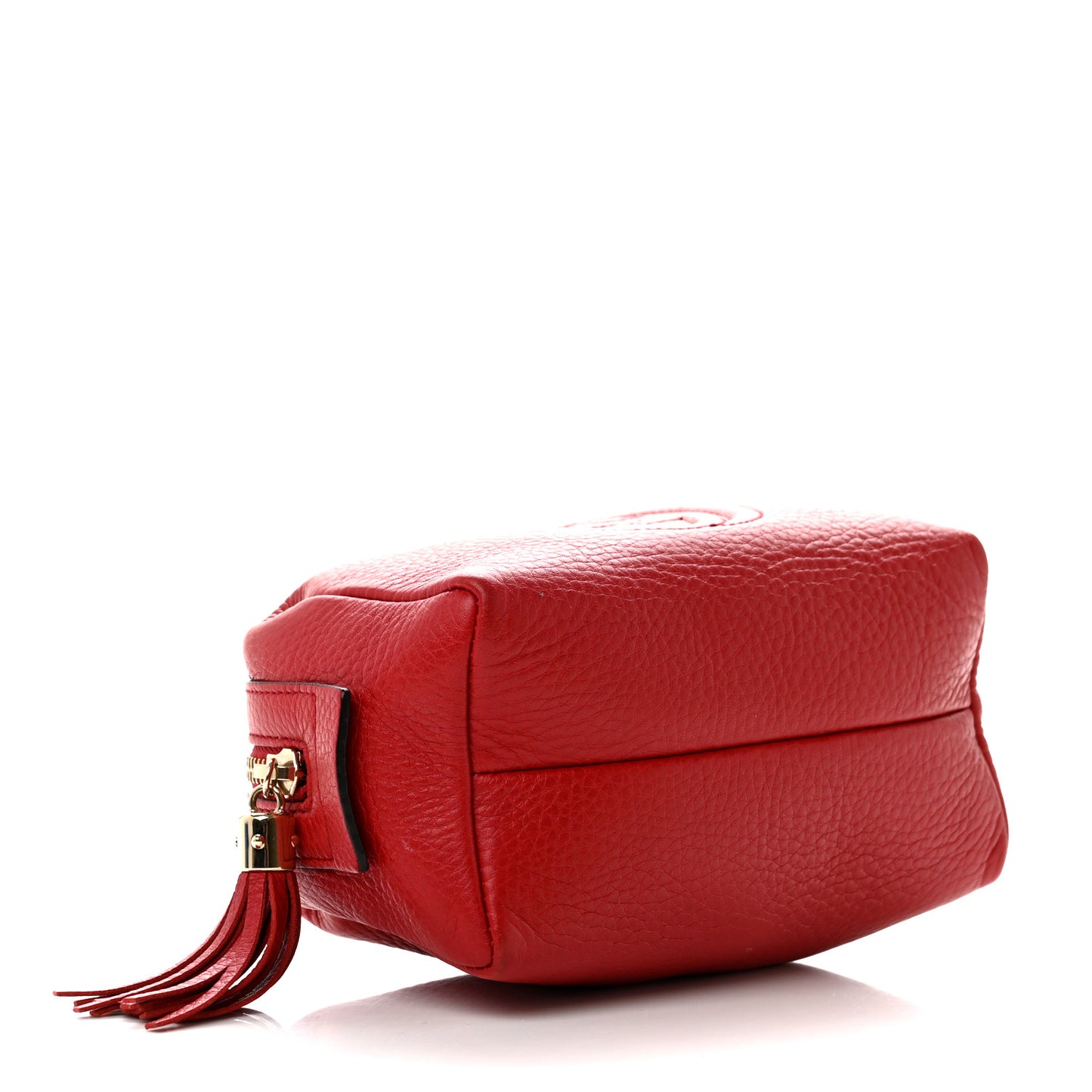 Pebbled Calfskin Medium Soho Cosmetic Case Red