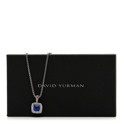 David Yurman Sterling Silver Diamond Lapis Lazuli 7mm Petite Albion Pendant Necklace 6 of 6