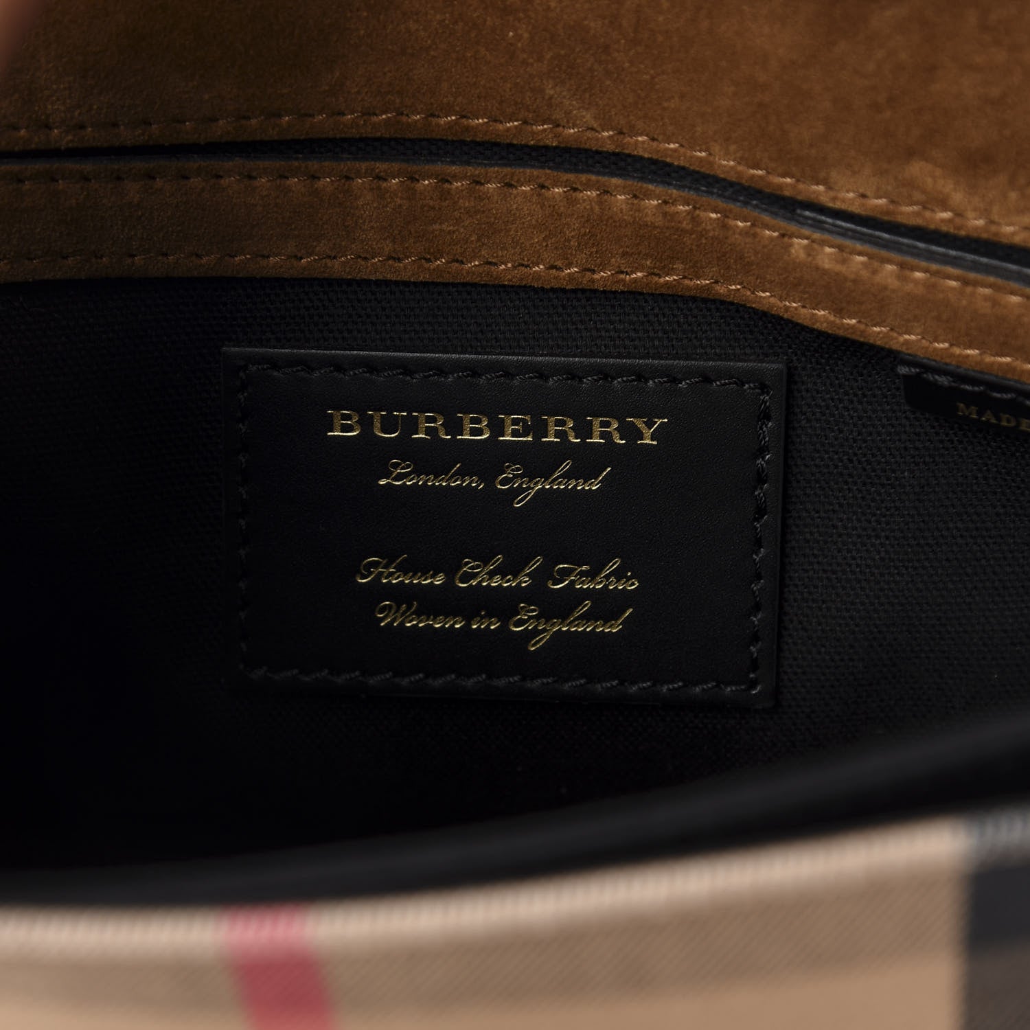 Burberry Derby Calfskin House Check Small Macken Crossbody Bag Black 6 of 10